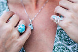 Blue Queen Larimar Gemstone Ring